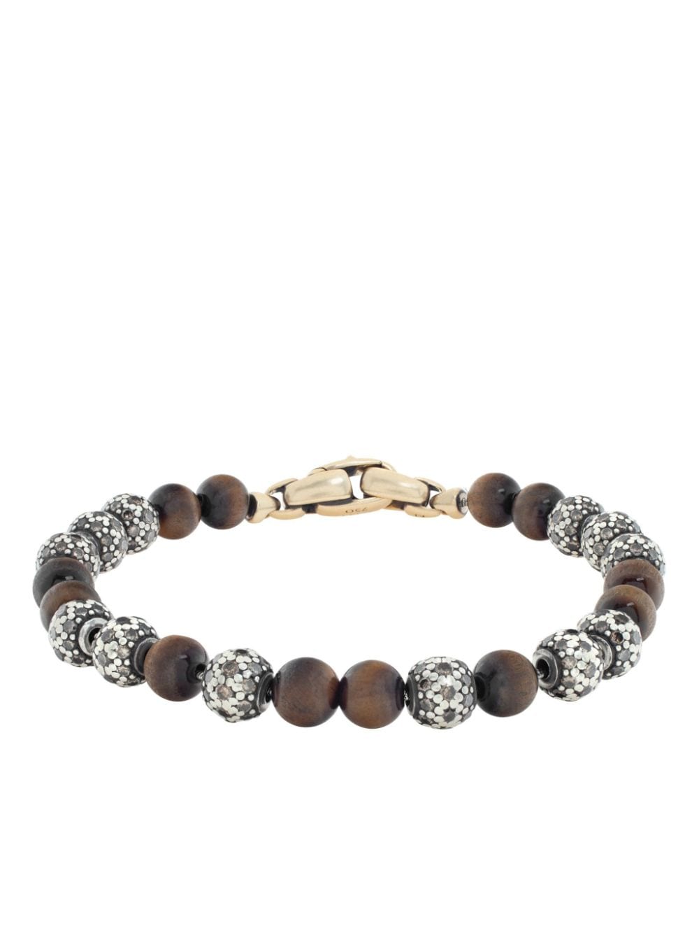 David Yurman 18k gold Spiritual Bead tiger eye and diamond bracelet - Grey von David Yurman
