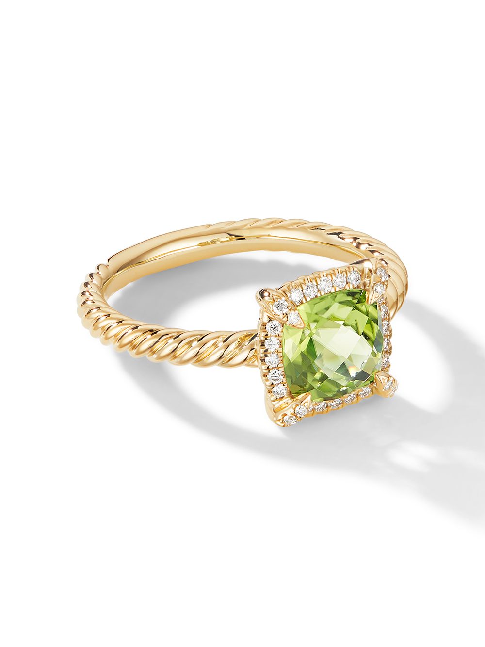 David Yurman 18kt yellow gold Petite Chatelaine peridot and diamond ring von David Yurman