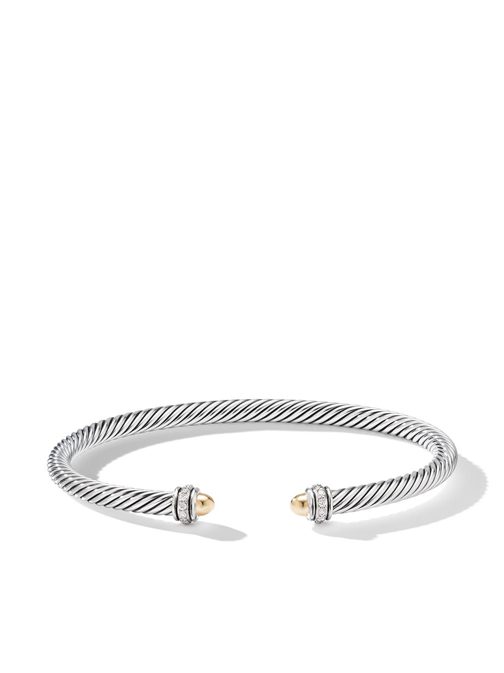 David Yurman 18kt yellow gold and sterling silver Cable Classics diamond bracelet von David Yurman