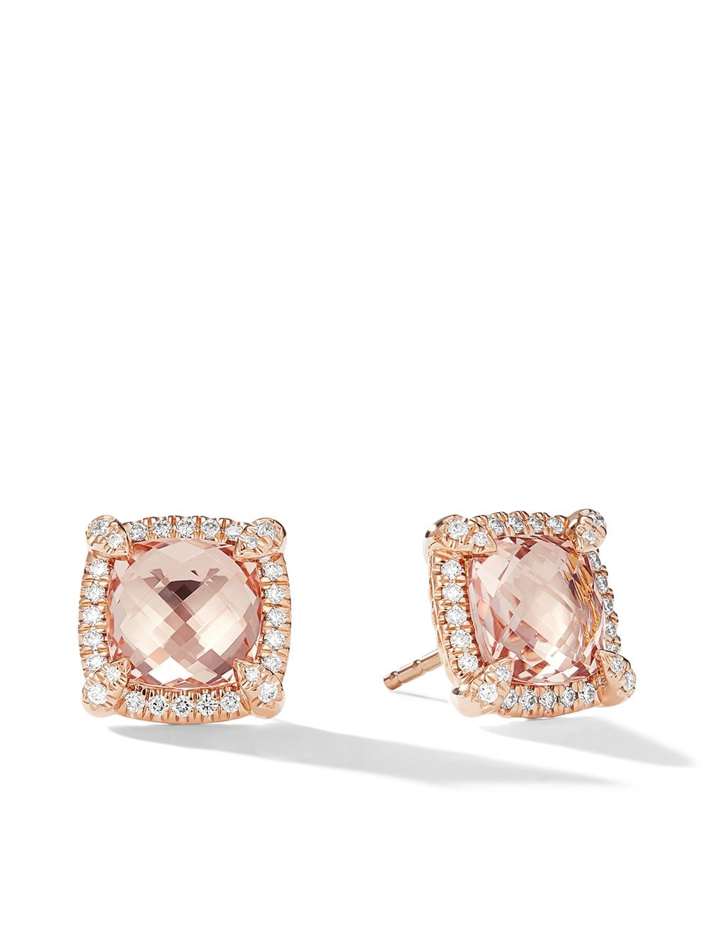 David Yurman 18kt rose gold Chatelaine morganite and diamond stud earrings - Pink von David Yurman