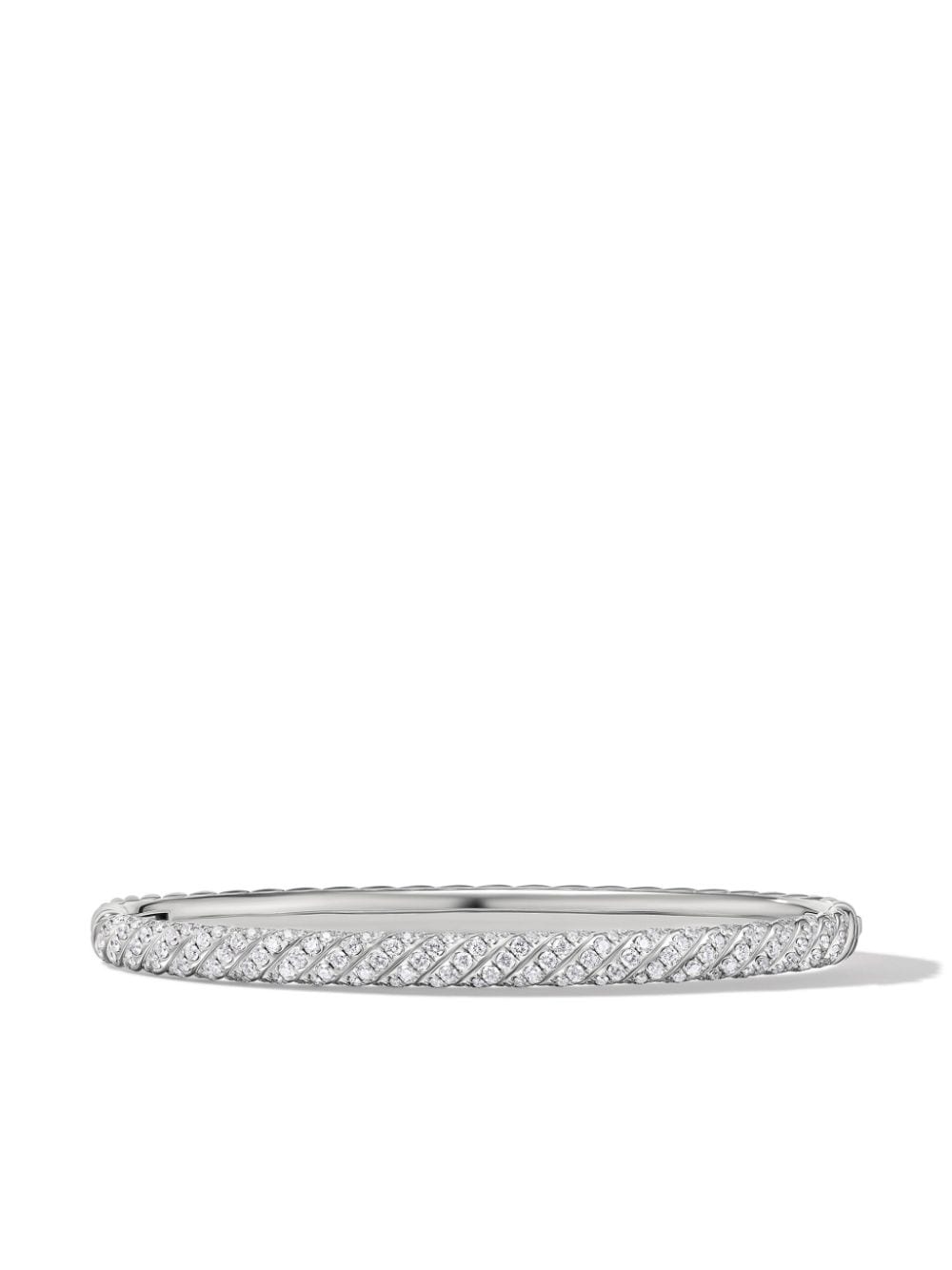 David Yurman 18kt white gold Sculpted Cable diamond bangle bracelet - Silver von David Yurman