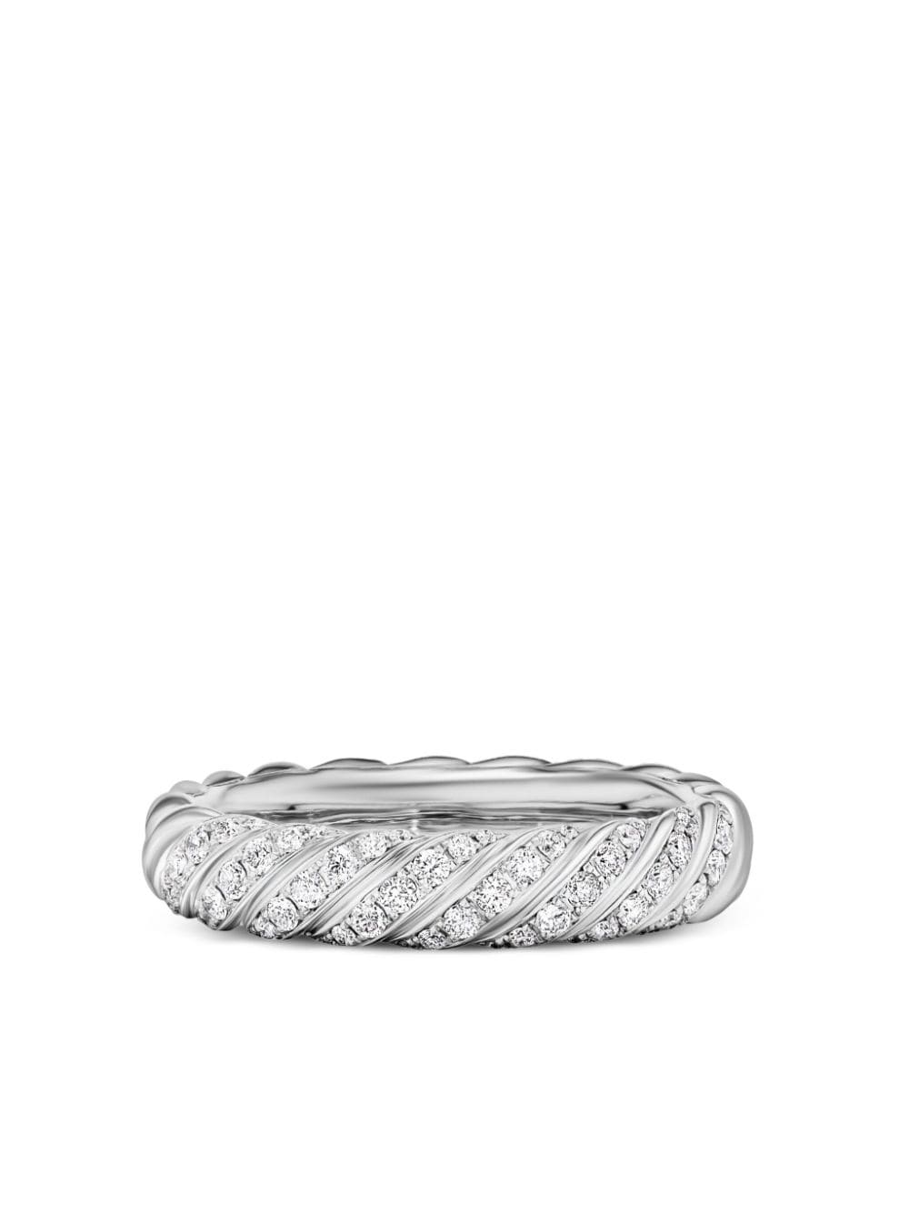 David Yurman 18kt white gold Sculpted Cable diamond ring - Silver von David Yurman