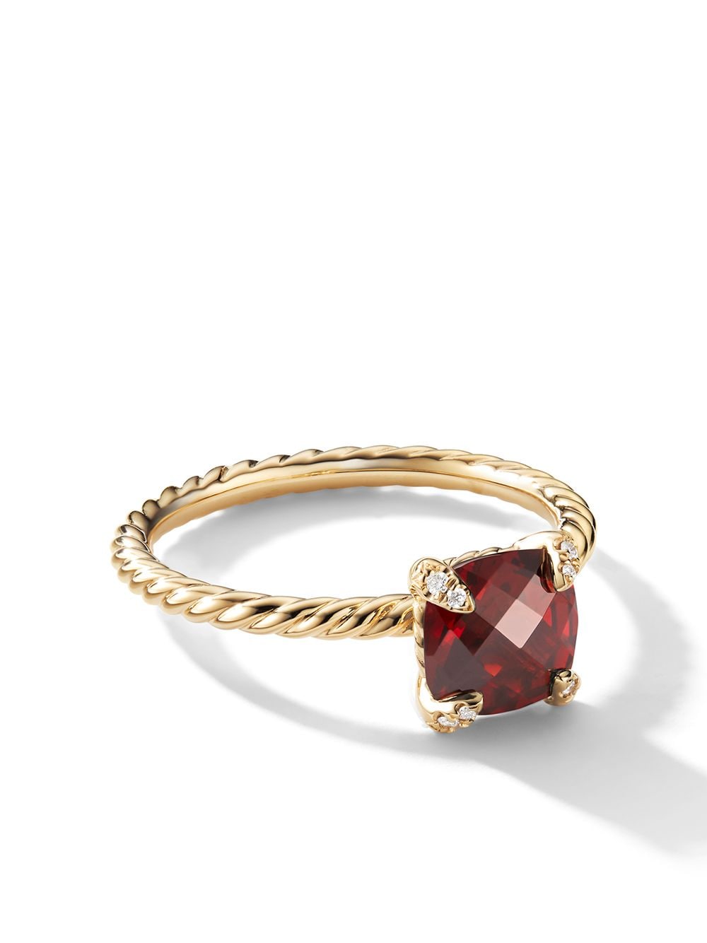 David Yurman 18kt yellow gold Chatelaine garnet and diamond ring von David Yurman