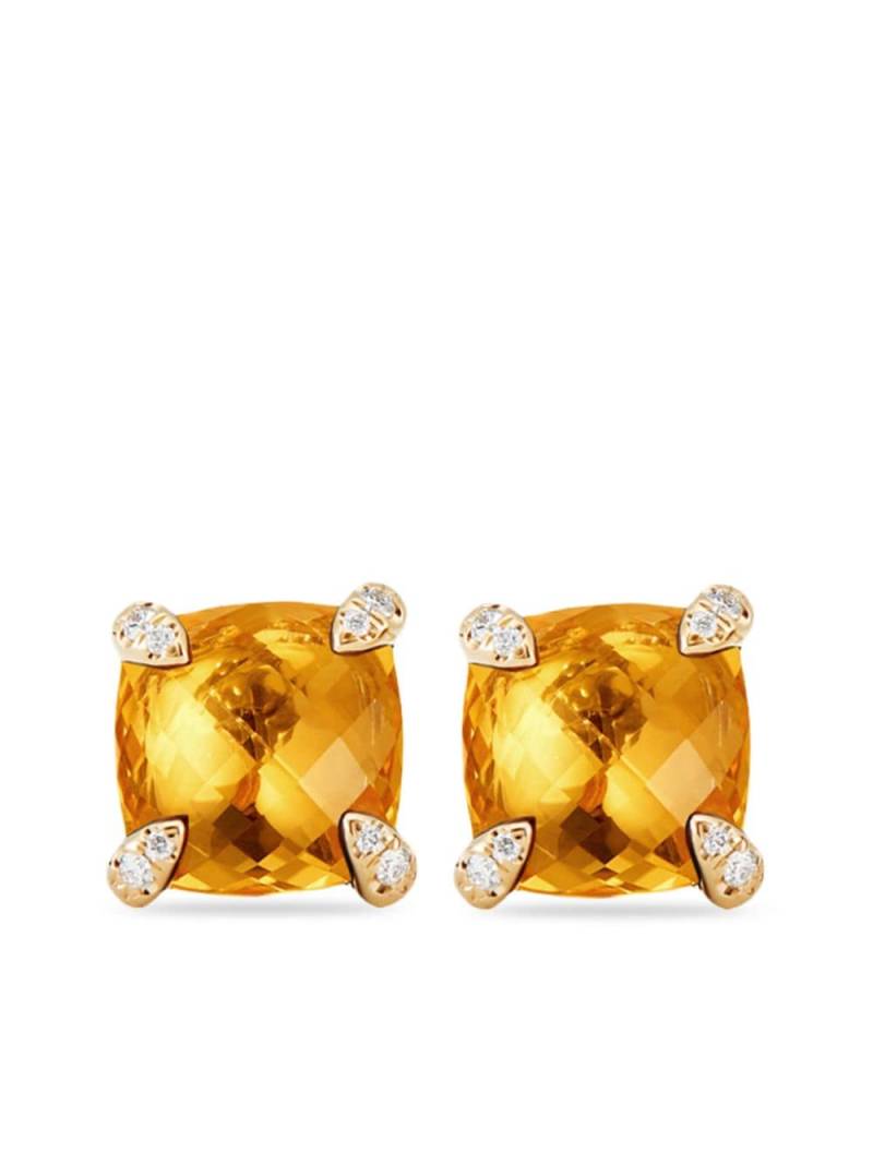 David Yurman 18kt yellow gold Chatelaine diamond citrine stud earrings von David Yurman
