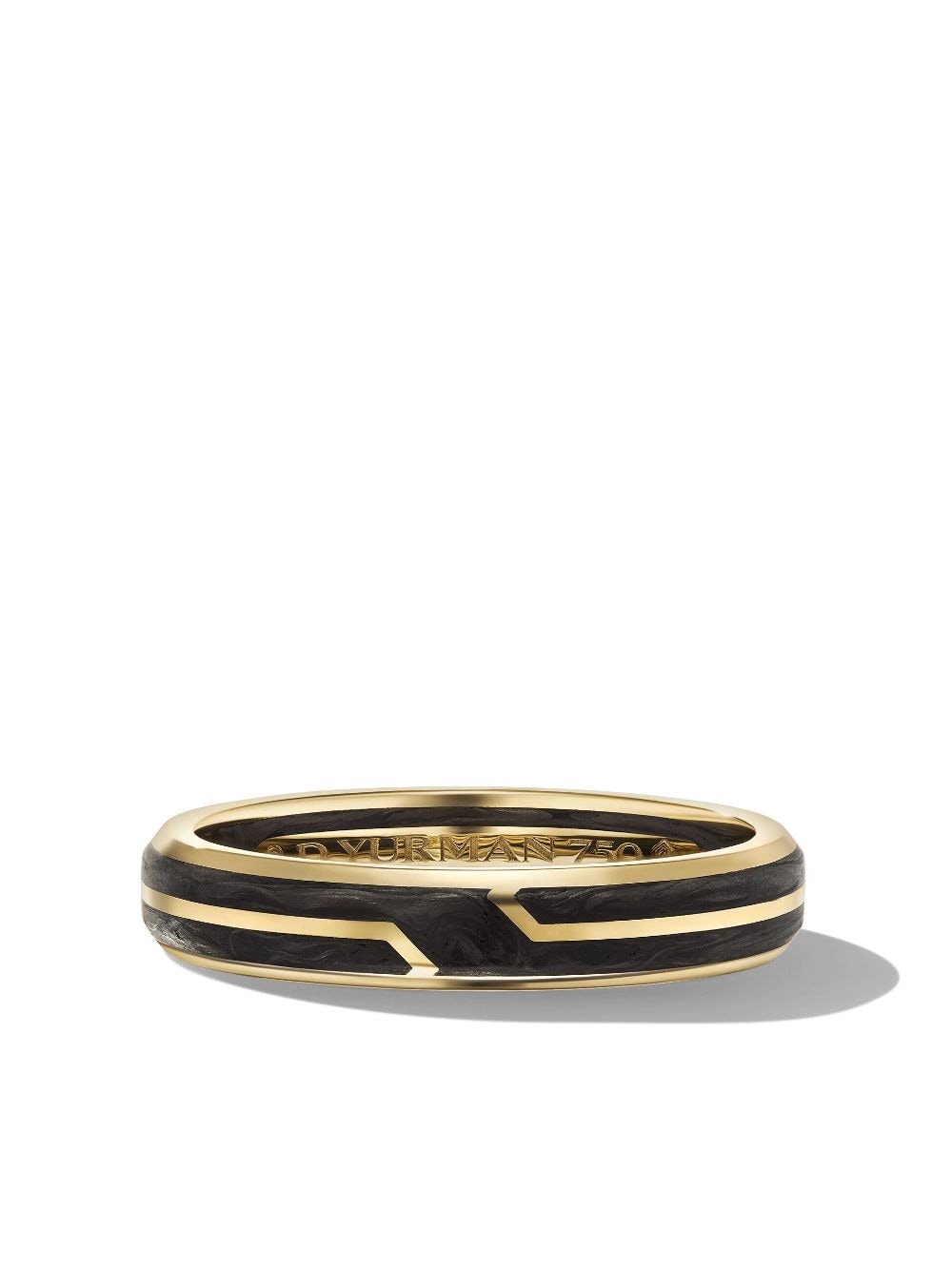 David Yurman 18kt yellow gold Forged carbon ring - Black von David Yurman