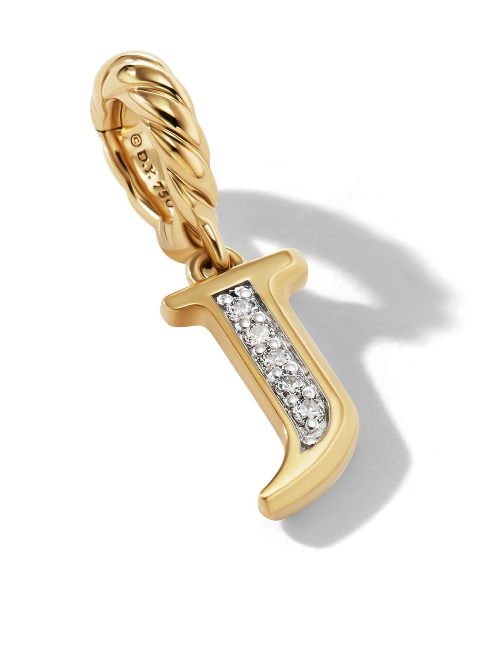 David Yurman 18kt yellow gold Initial J diamond pendant von David Yurman