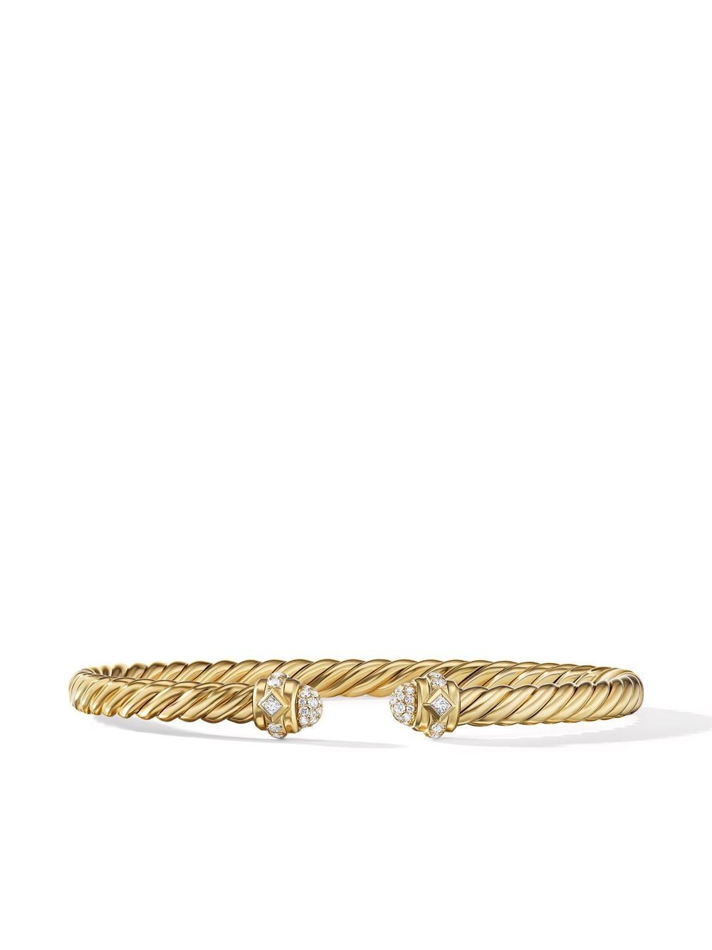 David Yurman 18kt yellow gold Oval Cable Spiral diamond bracelet von David Yurman
