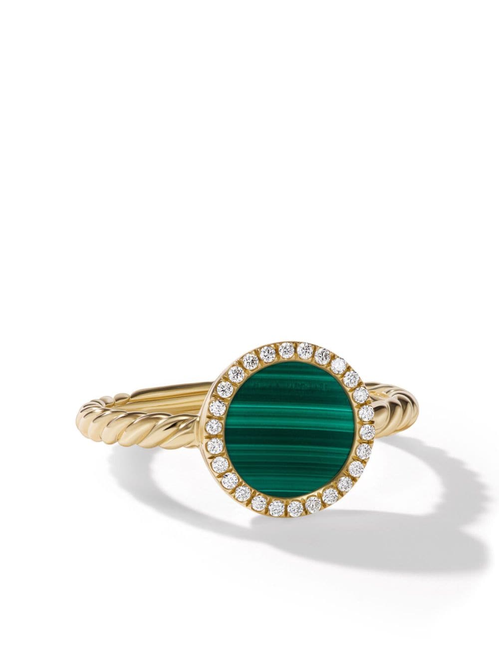 David Yurman 18kt yellow gold Petite DY Elements malachite diamond ring von David Yurman