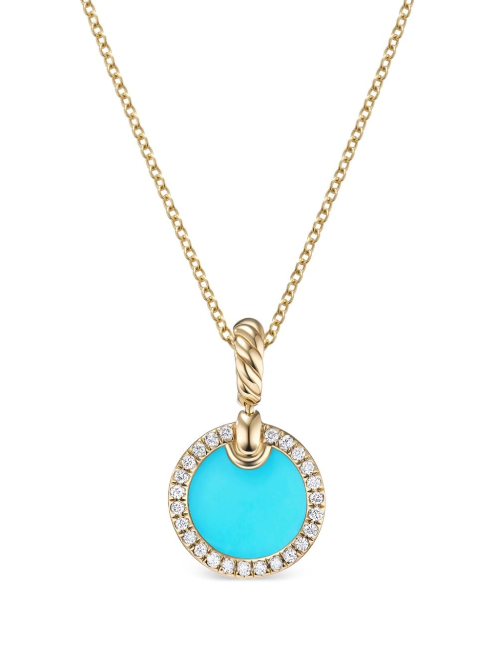 David Yurman 18kt yellow gold Petite DY Elements turquoise diamond pendant necklace von David Yurman