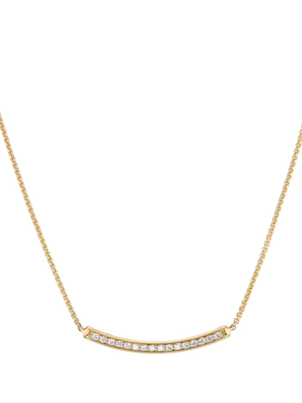 David Yurman 18kt yellow gold Petite Pavé Bar diamond necklace von David Yurman