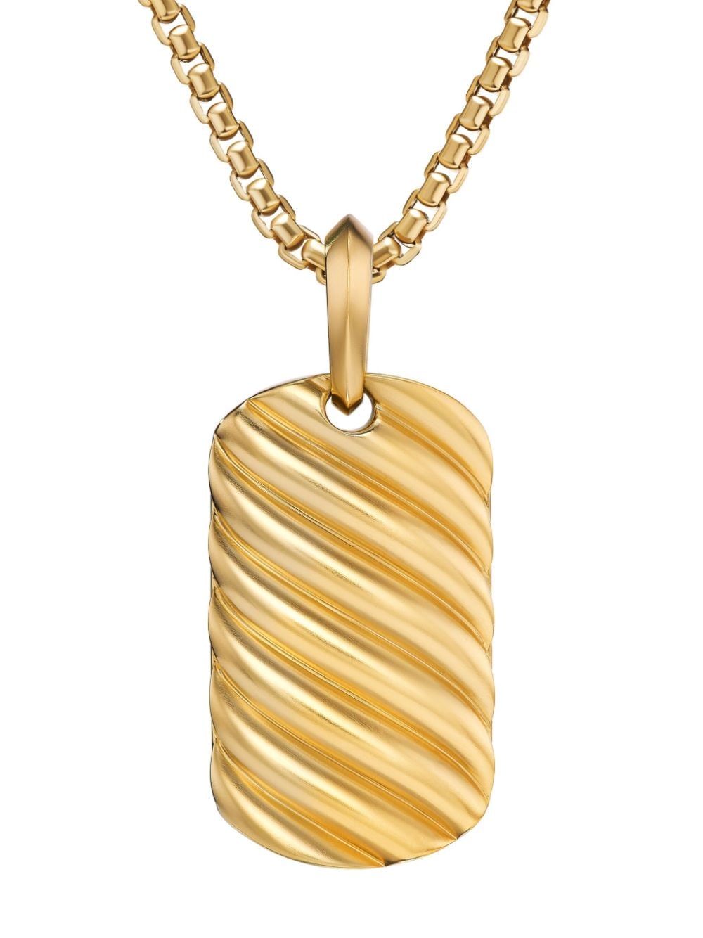 David Yurman 18kt yellow gold Sculpted Cable Tag necklace charm von David Yurman