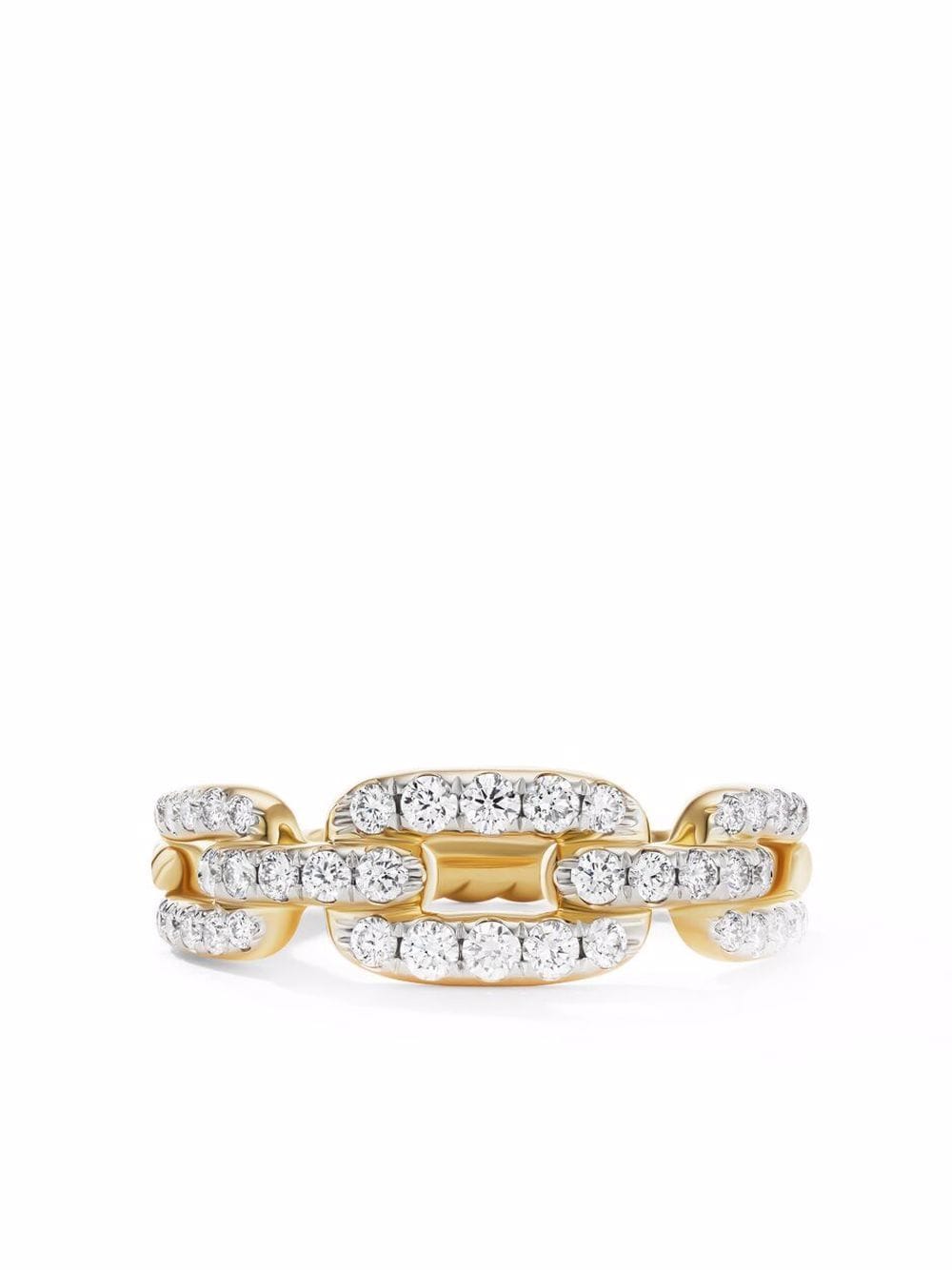 David Yurman 18kt yellow gold Stax Chain Link diamond ring von David Yurman