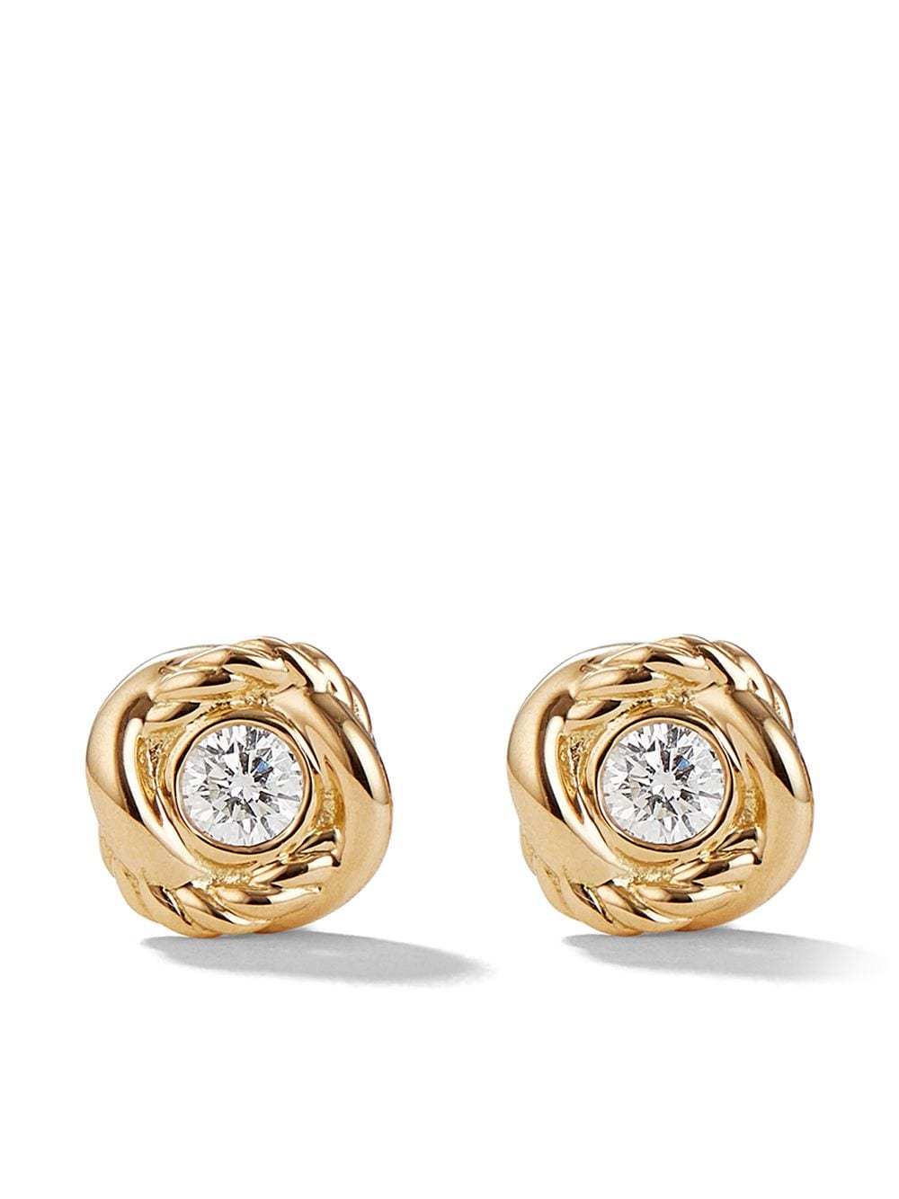 David Yurman 18kt yellow gold Crossover Infinity diamond stud earrings von David Yurman