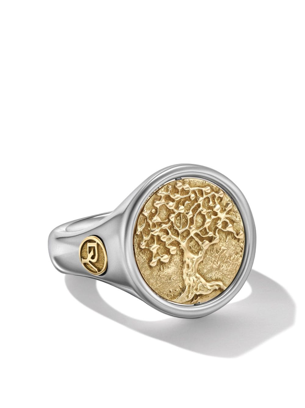 David Yurman 18kt yellow gold and silver Amulet Life & Death signet ring von David Yurman
