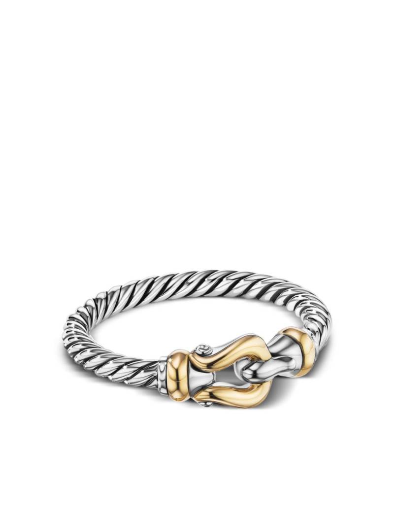 David Yurman 18kt yellow gold and sterling silver Petite Buckle ring von David Yurman