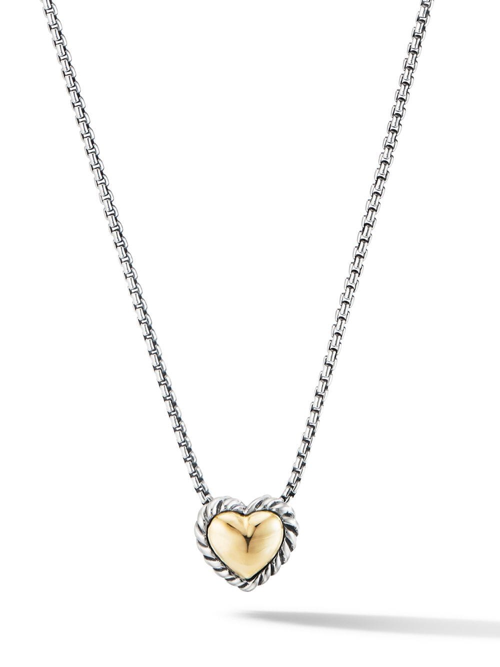 David Yurman 18kt yellow gold and sterling silver Cable Collectibles Cookie Classic Heart necklace von David Yurman