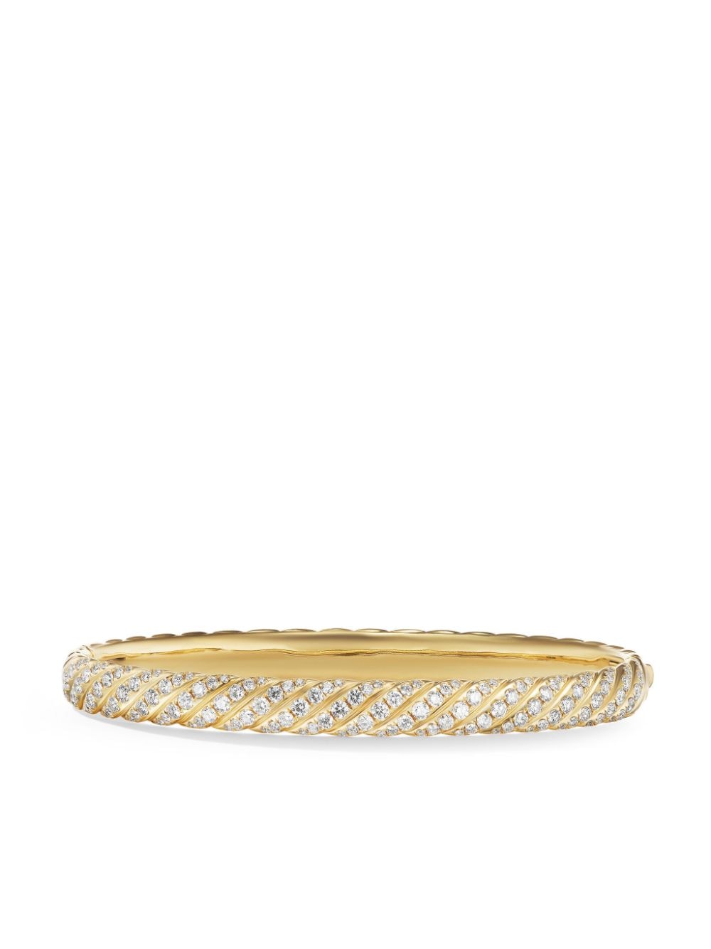 David Yurman 18kt yellow gold diamond sculpted cable bracelet von David Yurman