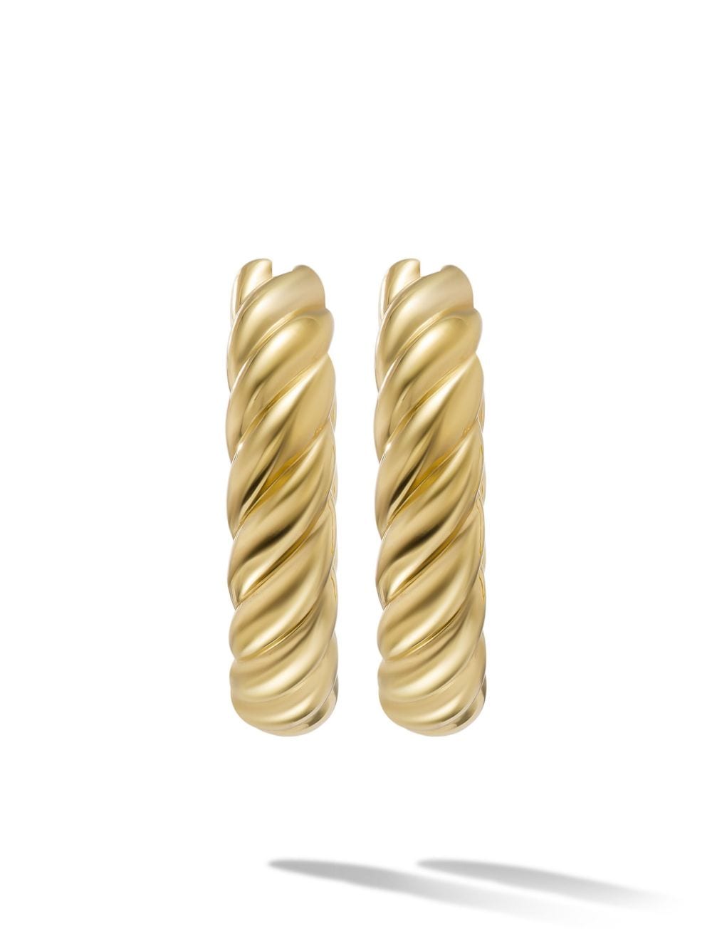 David Yurman 18kt yellow-gold cable hoop earrings von David Yurman