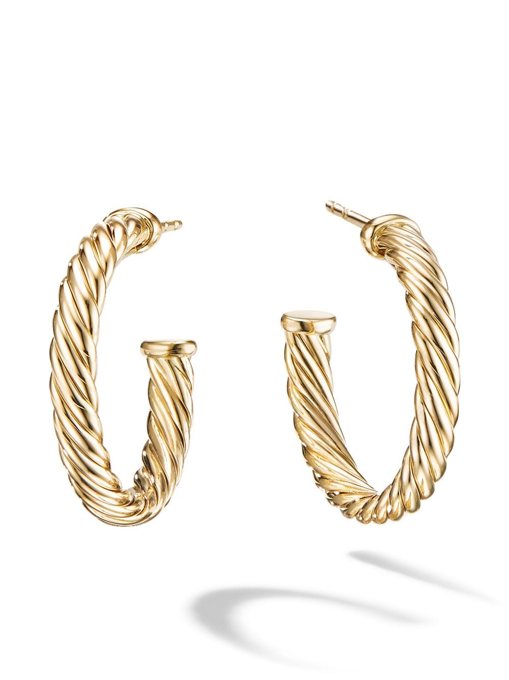 David Yurman 18kt yellow gold small Cablespira hoops von David Yurman