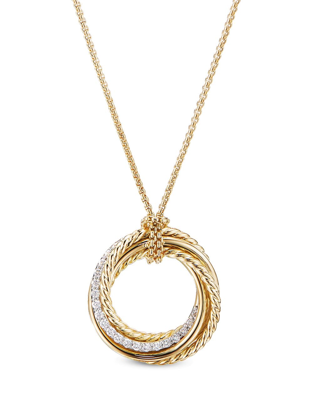 David Yurman 18kt yellow gold Crossover diamond necklace von David Yurman