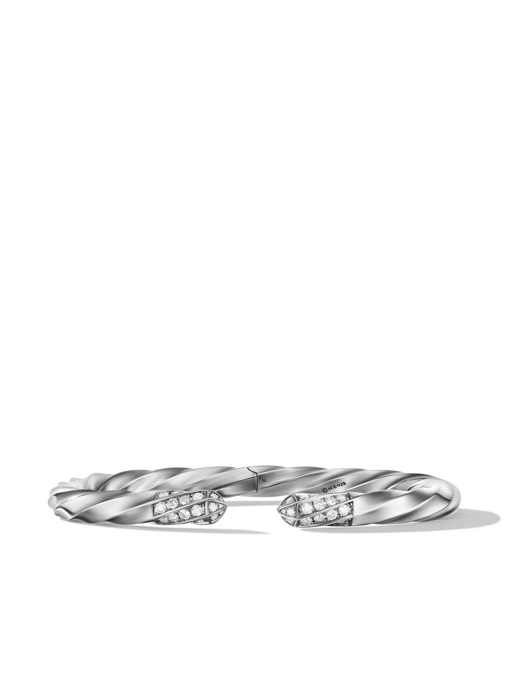 David Yurman 5.5mm Cable Edge diamond cuff bracelet - Silver von David Yurman