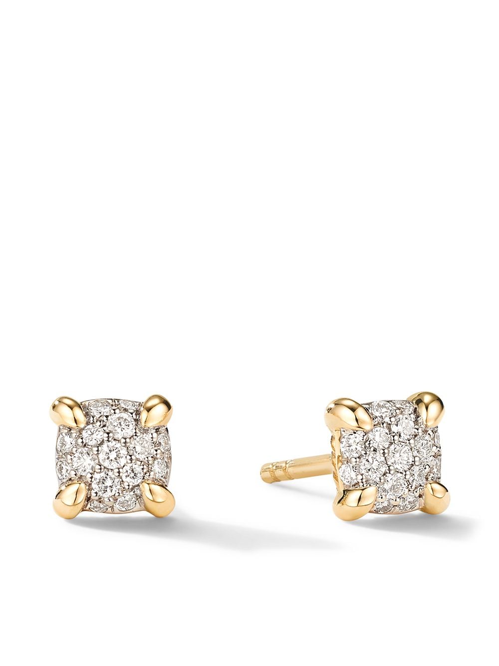David Yurman 5mm 18kt yellow gold petite Chatelaine diamond stud earrings - Silver von David Yurman