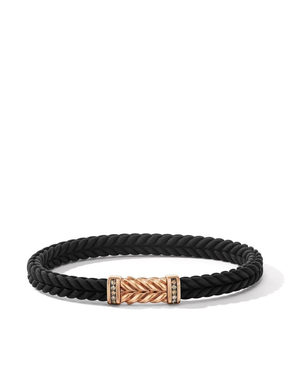 David Yurman 6mm 18kt rose gold Chevron diamond bracelet - Black von David Yurman