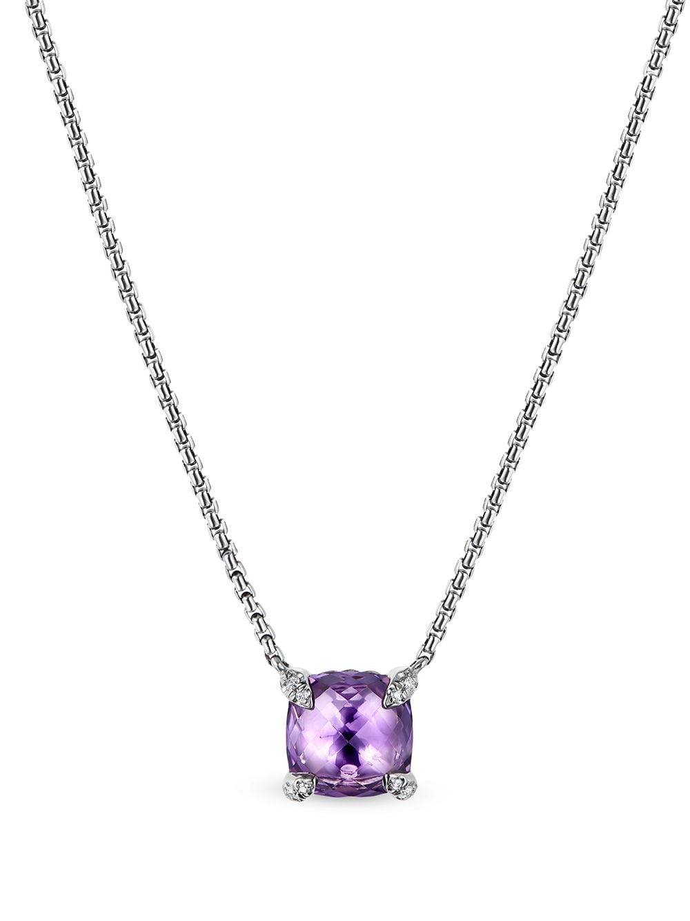 David Yurman sterling silver Petite Chatelaine amethyst and diamond necklace - Purple von David Yurman