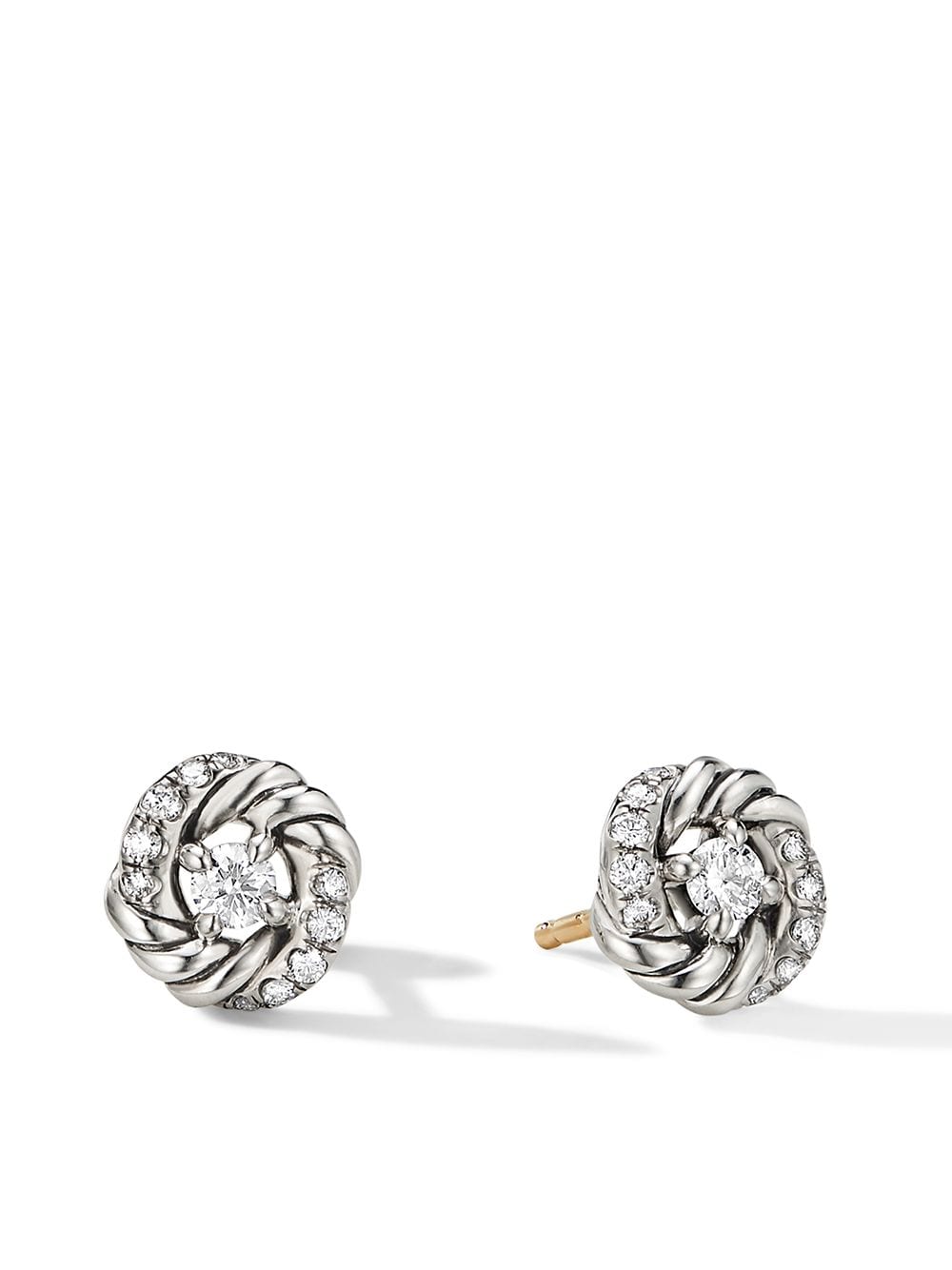 David Yurman sterling silver Petite Infinity diamond stud earrings von David Yurman