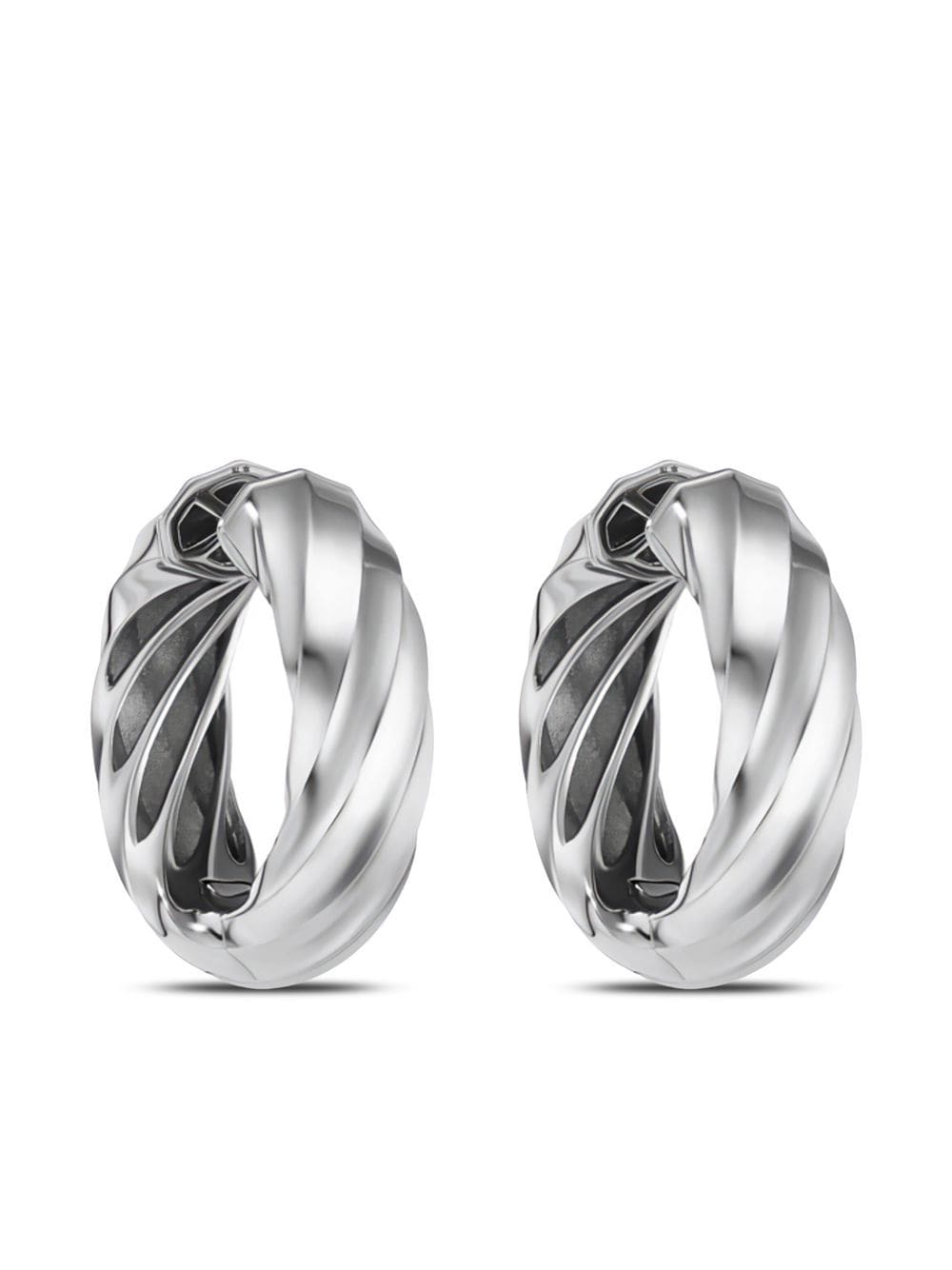 David Yurman sterling silver Cable Edge hoop earrings von David Yurman