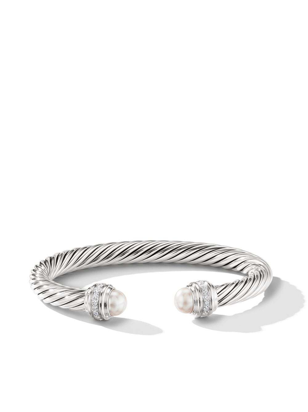 David Yurman sterling silver Cable Classics pearl and diamond bracelet von David Yurman