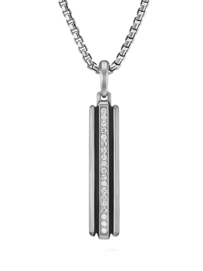 David Yurman sterling silver Deco Incot diamond tag pendant von David Yurman