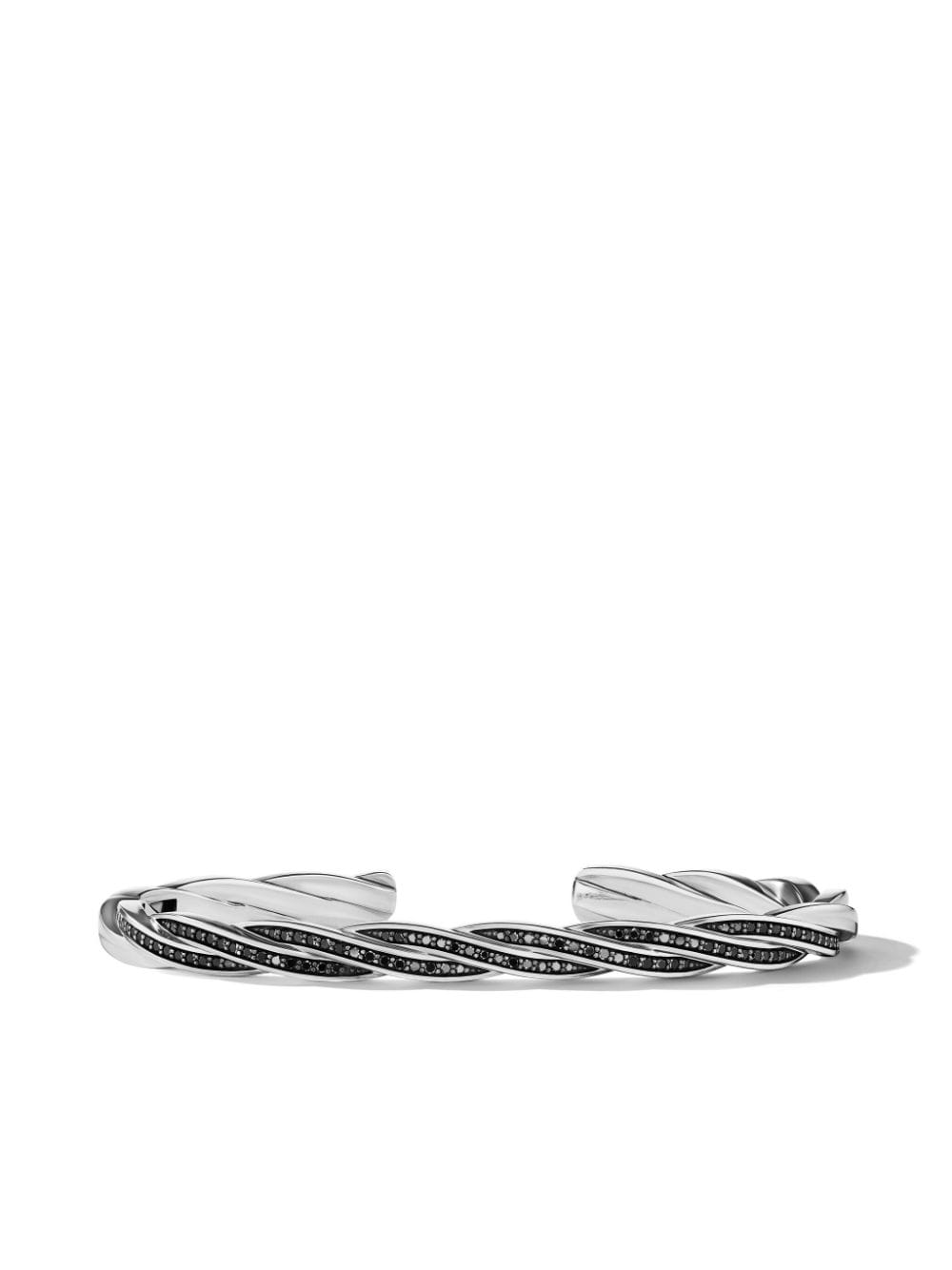 David Yurman Helios black diamond twisted cuff bracelet - Silver von David Yurman