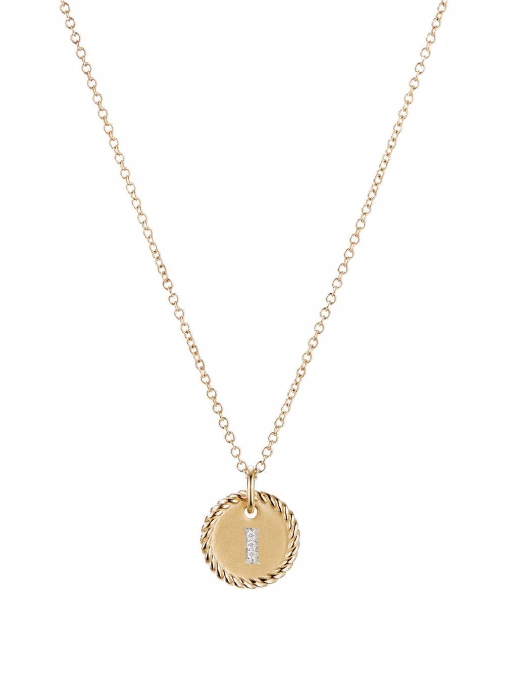 David Yurman 18kt yellow gold Initial I pendant necklace von David Yurman