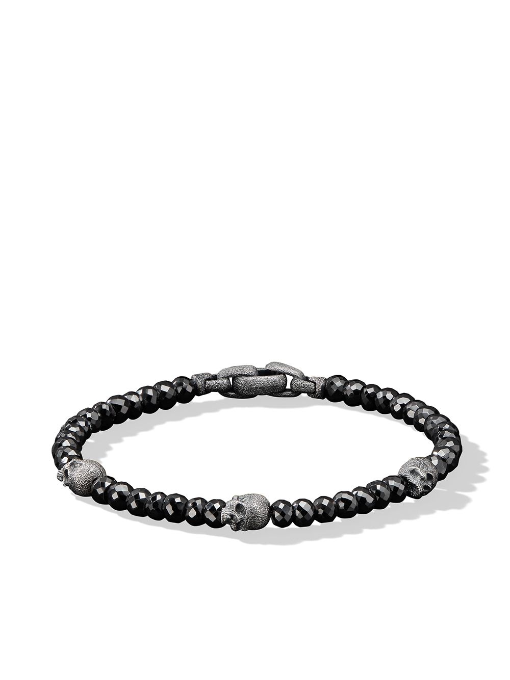 David Yurman sterling silver Memento Mori Skull Station spinel bracelet von David Yurman