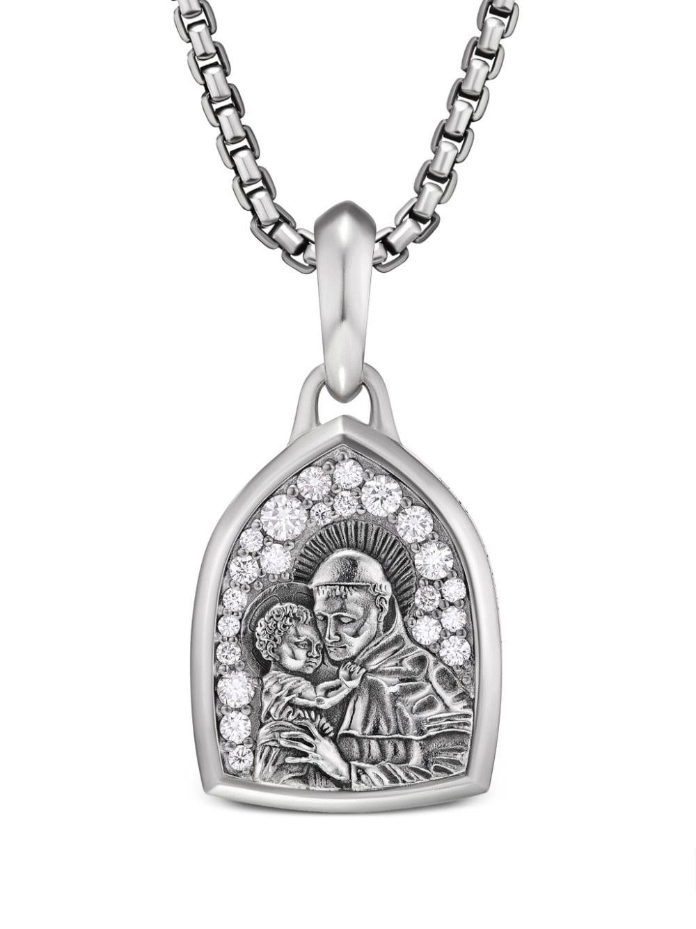 David Yurman St.Anthony sterling silver and diamond amulet pendant von David Yurman