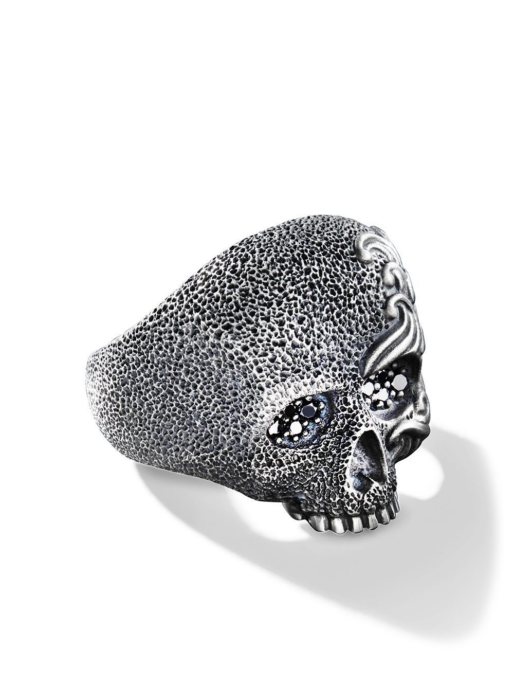 David Yurman sterling silver Waves Skull diamond ring von David Yurman