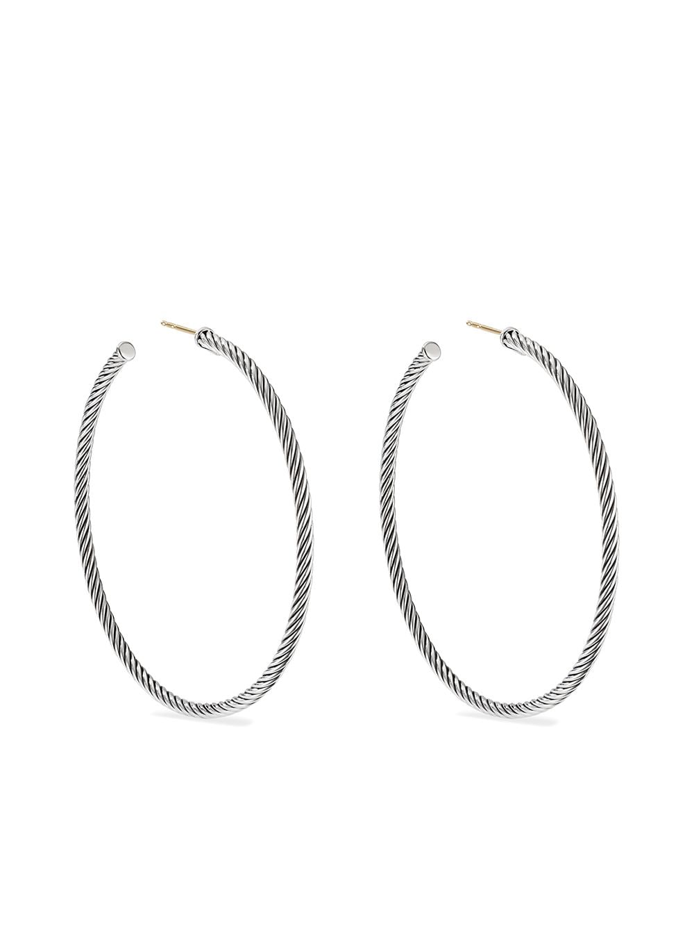 David Yurman sterling silver Sculpted Cable hoop earrings von David Yurman