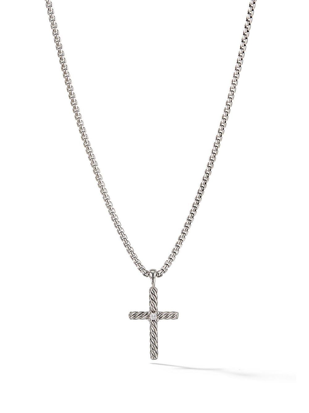 David Yurman sterling silver Cable Classics Cross diamond necklace von David Yurman