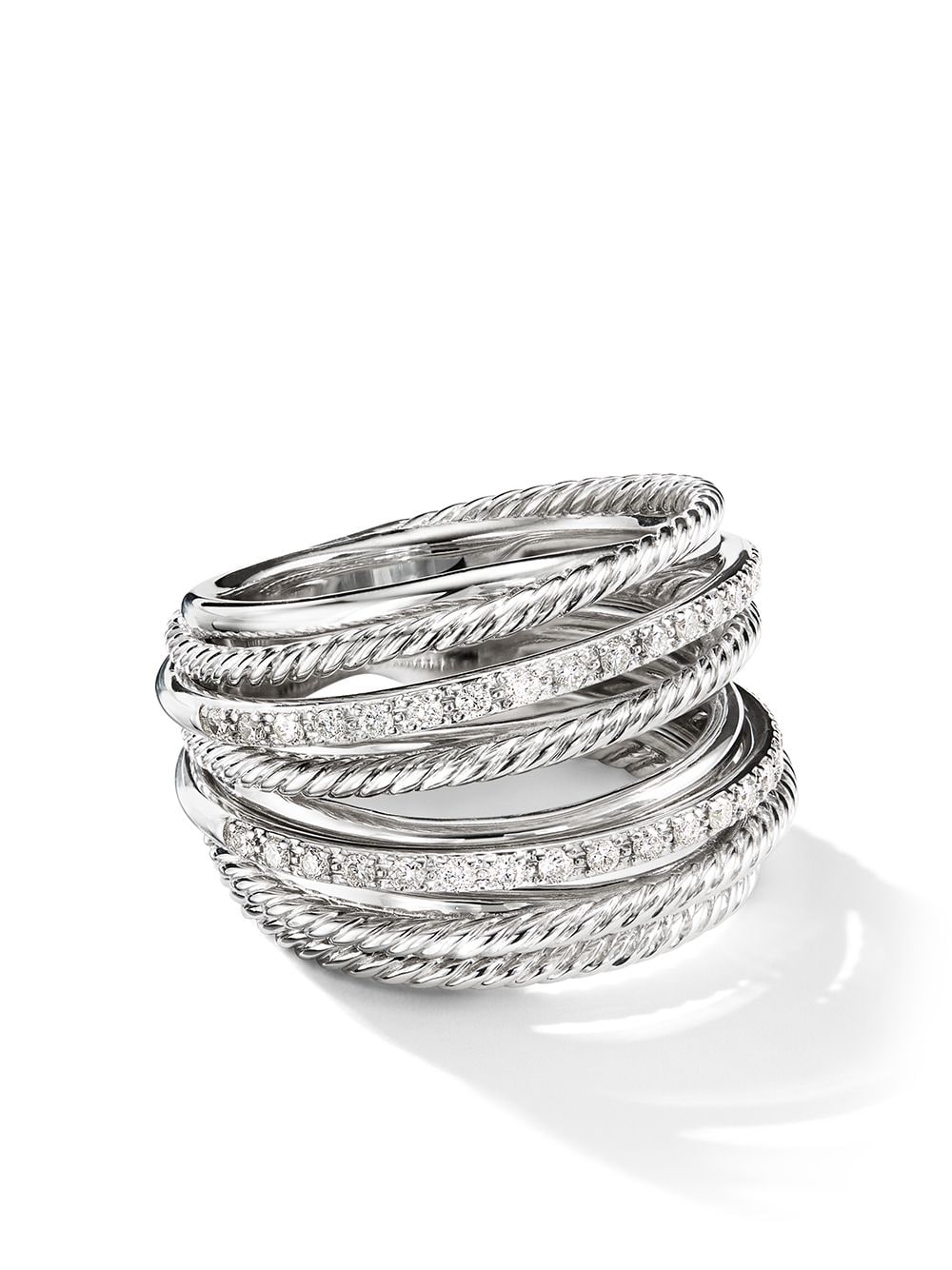 David Yurman sterling silver Crossover diamond ring von David Yurman