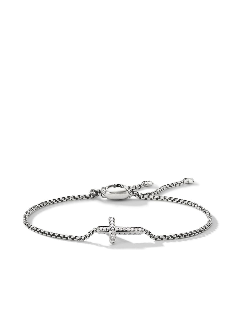 David Yurman sterling silver Petite Pavé Cross Chain diamond bracelet von David Yurman