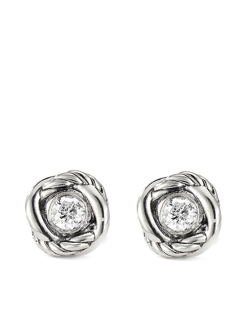 David Yurman sterling silver Crossover Infinity diamond stud earrings von David Yurman