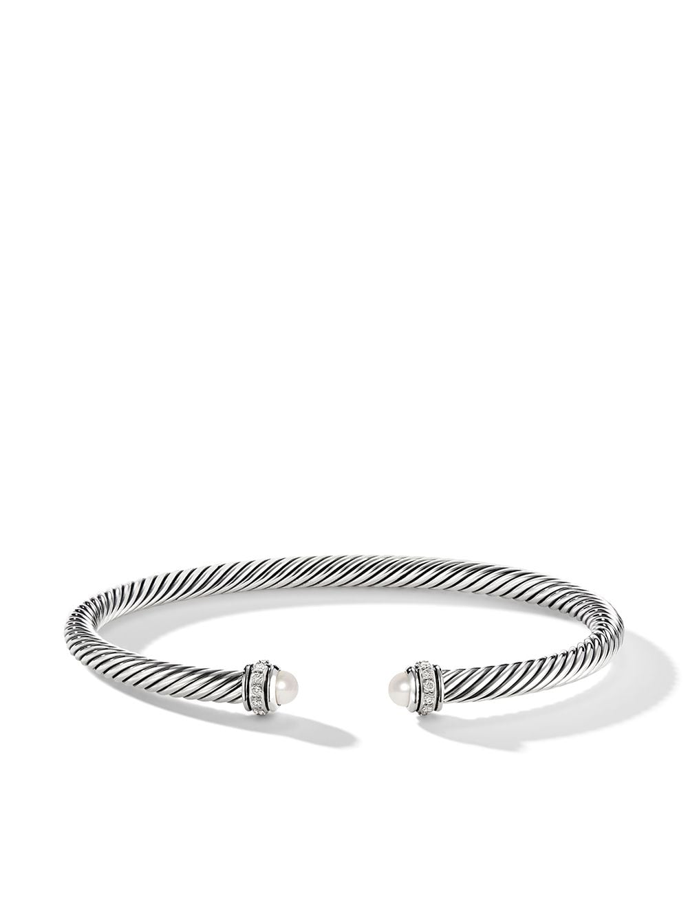 David Yurman sterling silver Cable Classics pearl and diamond bracelet von David Yurman