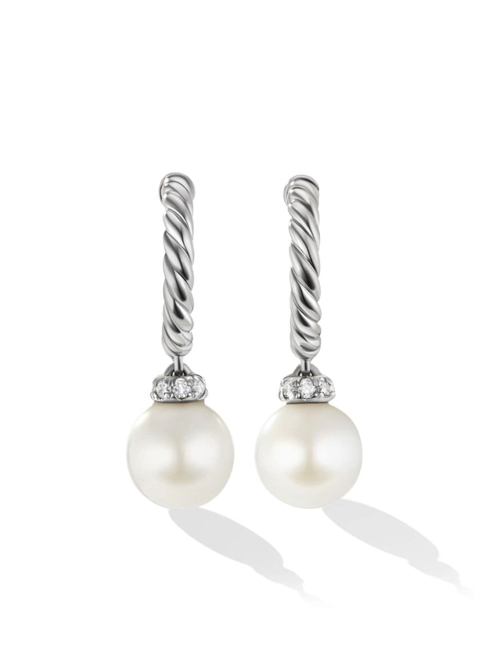 David Yurman pearl-drop hoop earrings - Silver von David Yurman