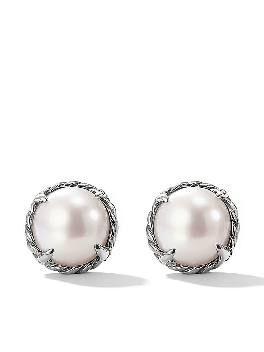 David Yurman sterling silver Petite Chatelaine pearl stud earrings von David Yurman