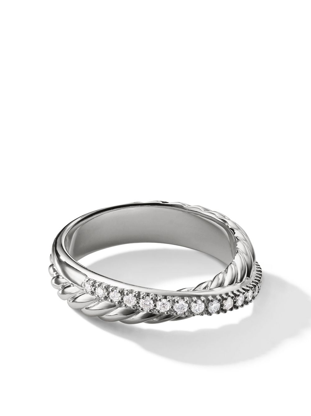 David Yurman sterling silver Crossover diamond ring von David Yurman