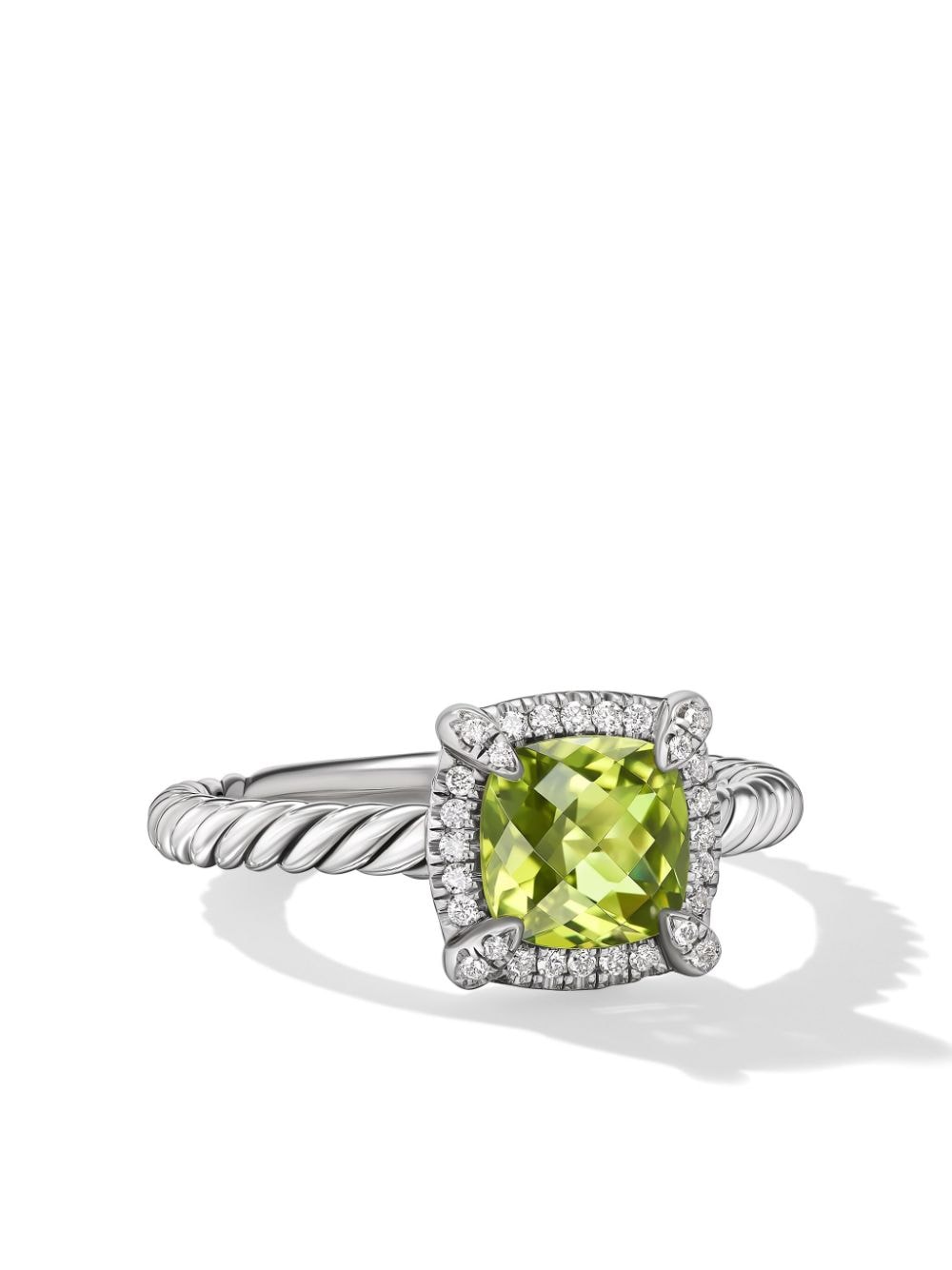 David Yurman sterling silver Petite Chatelaine peridot and diamond ring von David Yurman