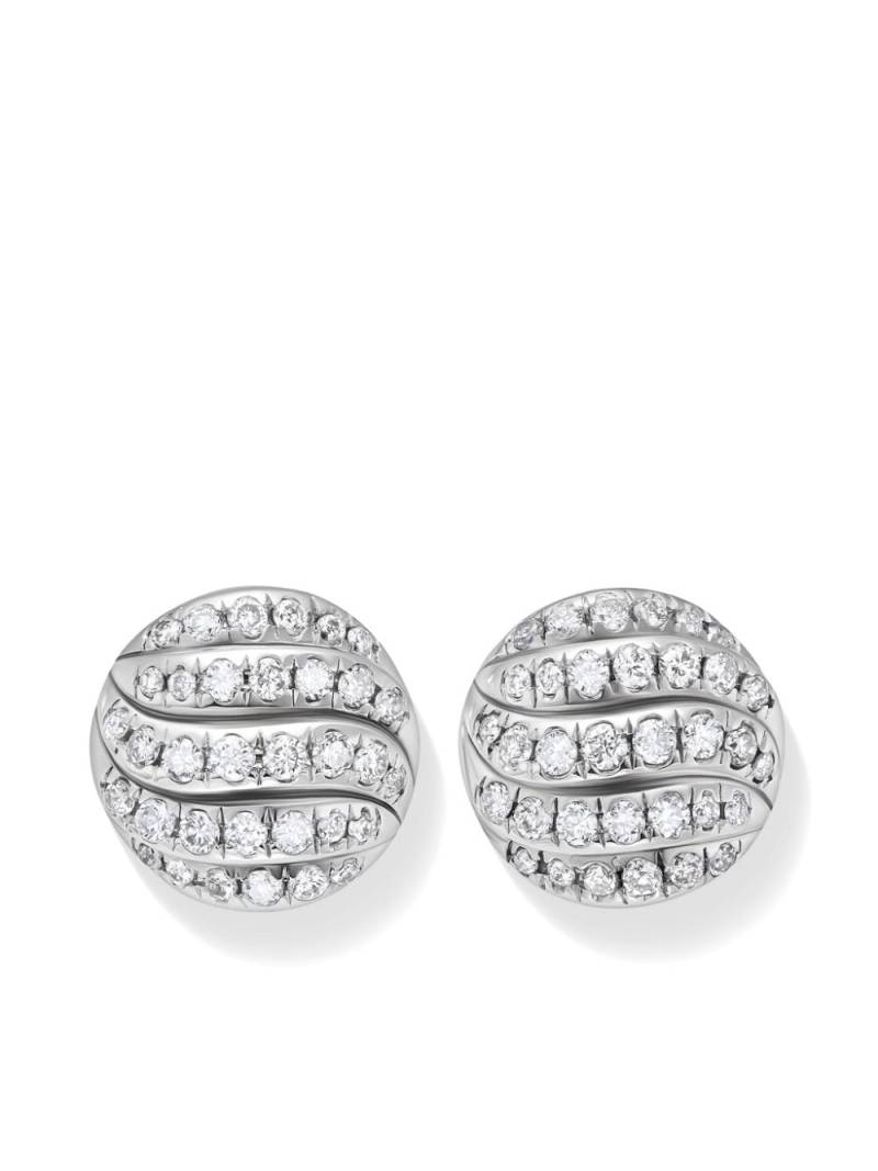 David Yurman sterling silver Sculpted Cable diamond earrings von David Yurman