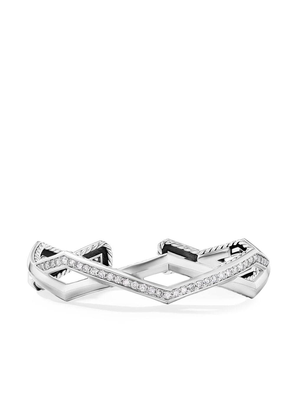 David Yurman sterling silver Stax diamond cuff bracelet von David Yurman