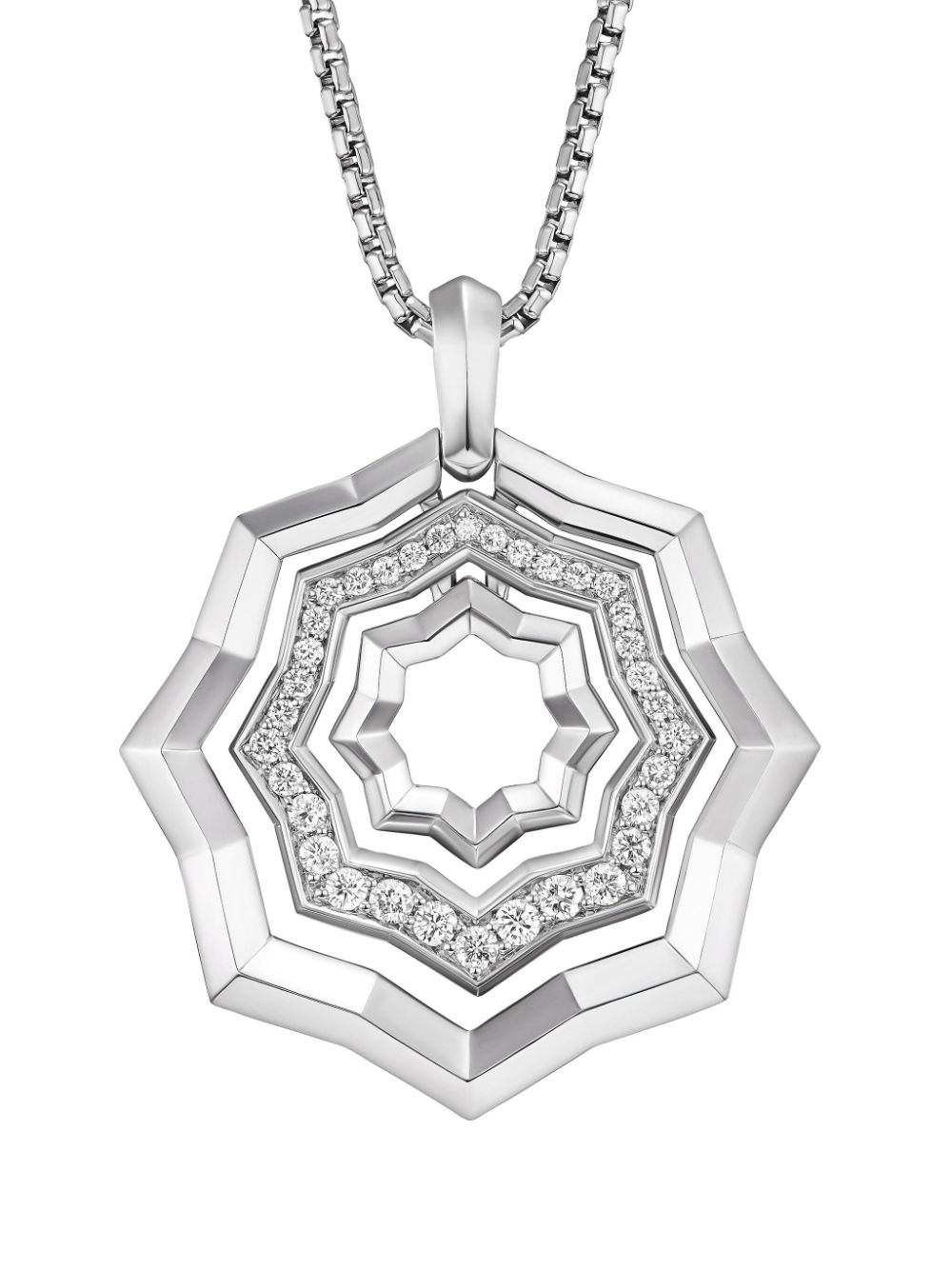 David Yurman sterling silver Stax diamond pendant necklace von David Yurman